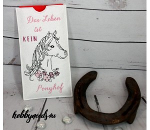 Stickdserie - Blumen Pferde Line Art